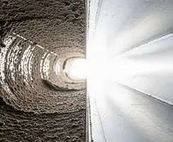 air duct cleaning services showing interior duct system inspection and cleaning in Cedar Rapids, IA